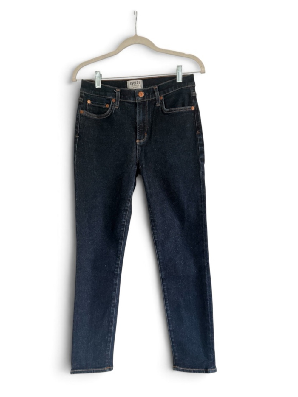 Agolde Women's Skinny Jeans in Dark Blue Denim